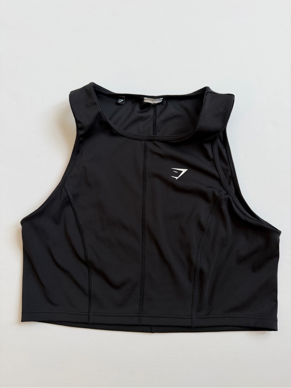 Gymshark Black High-Neck Cropped Sports Tank